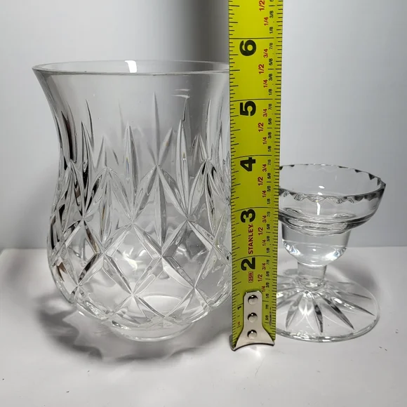 Illusions By Samobor Vintage, 2-piece Hand-Blown Crystal Hurricane Candle Holder - Picture 8 of 10